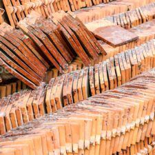 Terracotta tiles for covering the roof (tile, roofing, house)